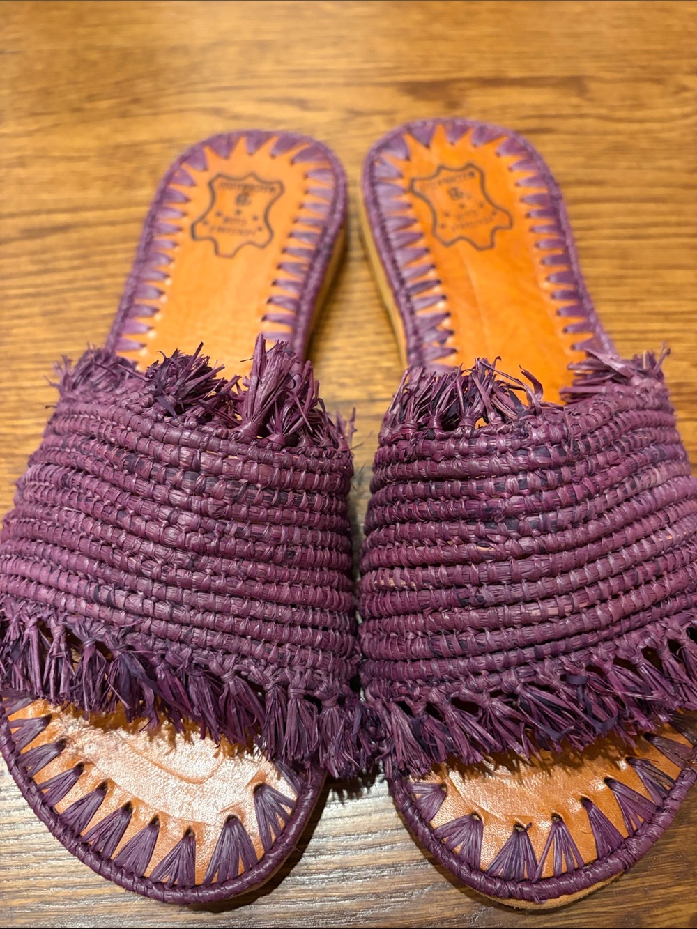 Purple Raffia Sandals